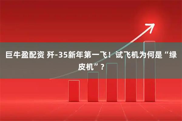 巨牛盈配资 歼-35新年第一飞！试飞机为何是“绿皮机”？