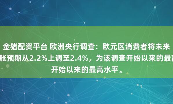 金猪配资平台 欧洲央行调查：欧元区消费者将未来五年通胀预期从2.2%上调至2.4%，为该调查开始以来的最高水平。